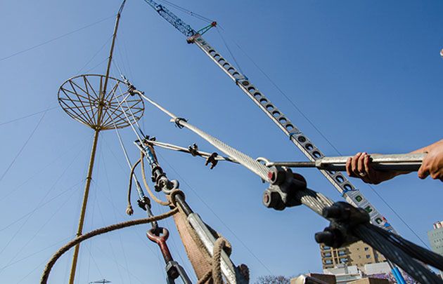 La estructura tiene 120 tensores de acero.