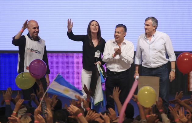 Rodríguez Larreta, Vidal, Cornejo y Morales, exultantes.