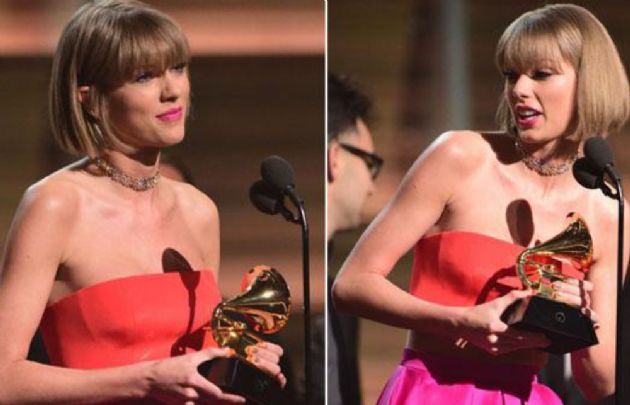  Taylor Swift se llevó el trofeo al Álbum del Año con "1989". (Foto: @Luces_ECpe)