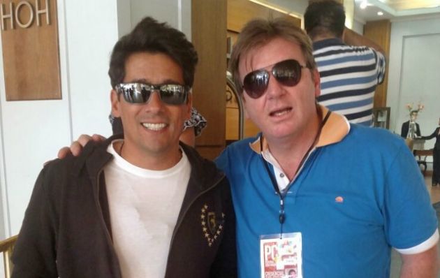 Guillermo Hemmerling junto a Rafael Araneda, conductor del Festival de Viña del Mar.