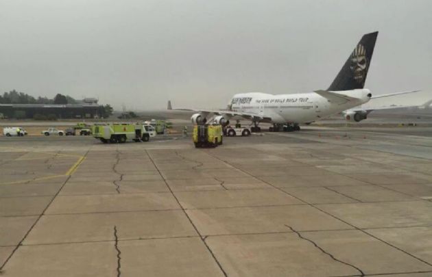 El avión Ed Force One sufrió un desperfecto en Chile.