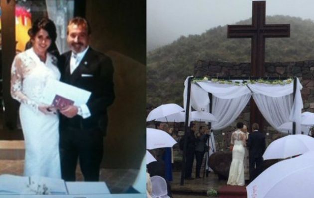 Pamela David y Daniel Vila se casaron bajo la lluvia.