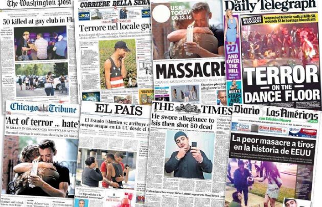 Tapas Diarios del mundo con la masacre de Orlando