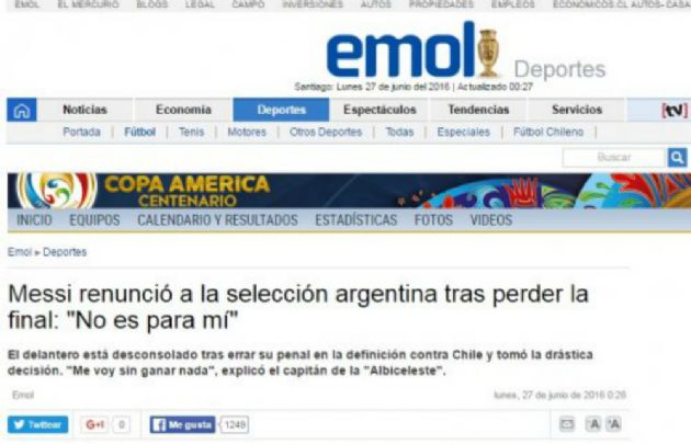 Las repercusiones de la renuncia de Messi en las portadas.