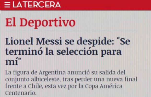 Las repercusiones de la renuncia de Messi en las portadas.
