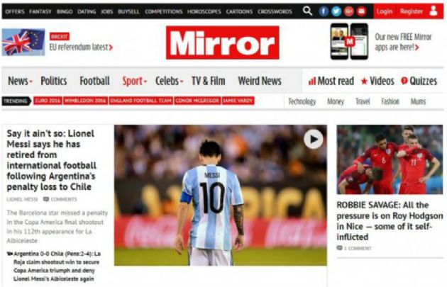 Las repercusiones de la renuncia de Messi en las portadas.