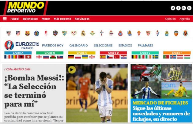 Las repercusiones de la renuncia de Messi en las portadas.