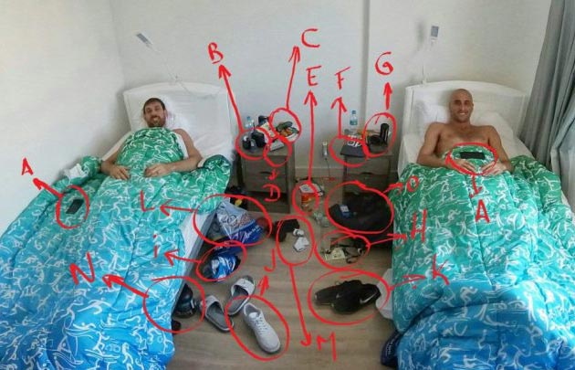 La habitación de Ginóbili y Nocioni