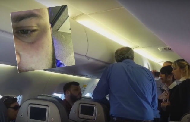 El periodista Ignacio Otero mostró el ataque que sufrió en un avión.