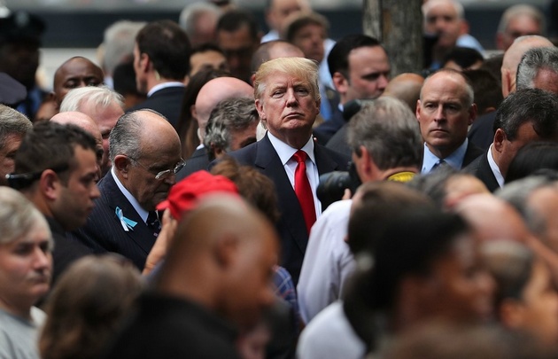 Donald Trump en la ceremonia por el 11-S.