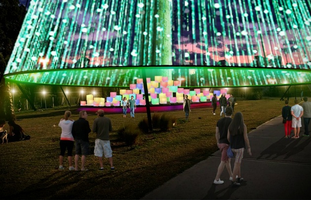El Árbol de Navidad de la Plaza España se muda al Faro del Bicentenario