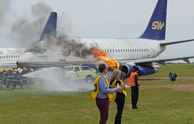 Simulacro de accidente en el Aeropuerto Córdoba.