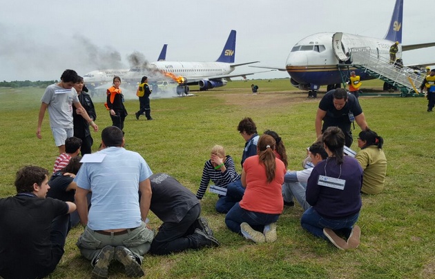 Simulacro de accidente en el Aeropuerto Córdoba.