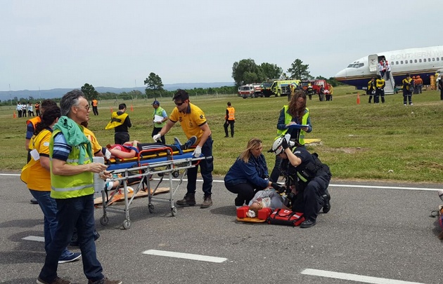 Simulacro de accidente en el Aeropuerto Córdoba.