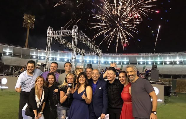 Fuegos artificiales en el cierre de la fiesta de Juntos.