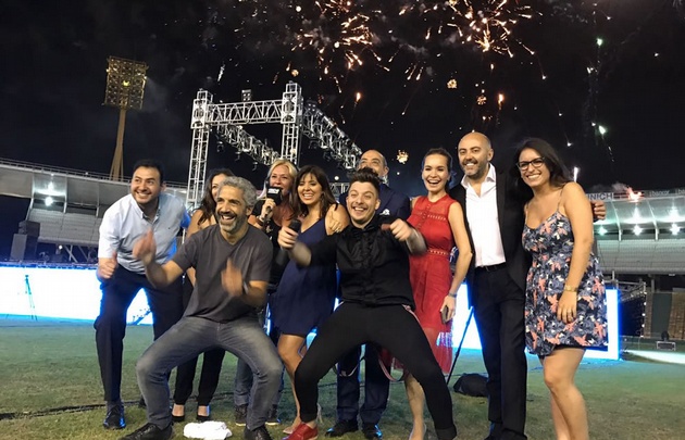 Fuegos artificiales en el cierre de la fiesta de Juntos.