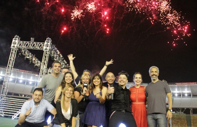 Fuegos artificiales en el cierre de la fiesta de Juntos.