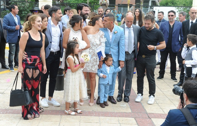 Carlos Tevez y Vanesa Mansilla dieron el sí.