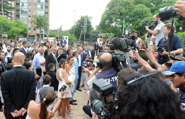 Carlos Tevez y Vanesa Mansilla dieron el sí.