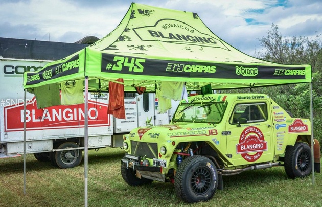 El rastrojero modificado que usará José Blangino tiene un motor V8.