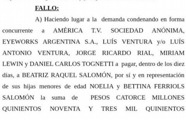 La Justicia falló a favor de Beatriz Salomón.