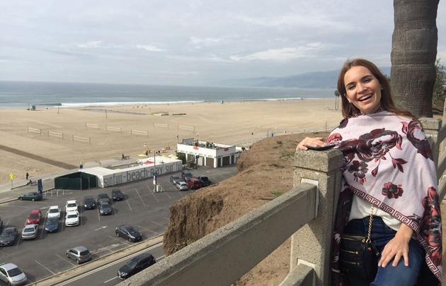 Agustina Vivanco, en las playas de Santa Mónica.