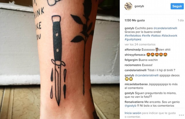 Para el dibujo acudió a un joven tatuador marplatense.