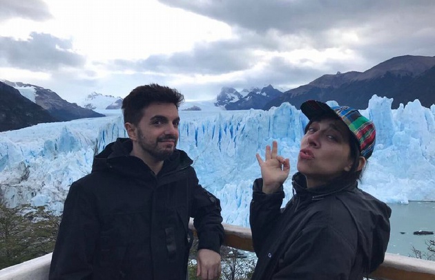 Ale y Juliana aprovecharon para conocer el Perito Moreno. 