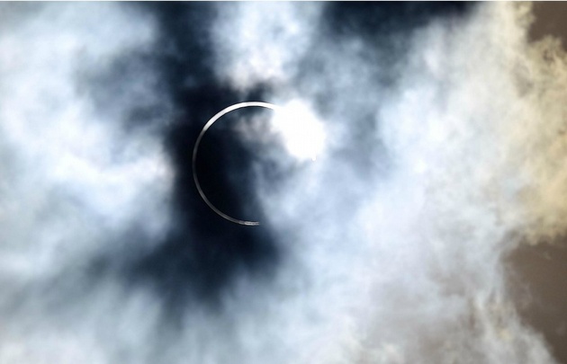 Así se vio el eclipse en Chubut.