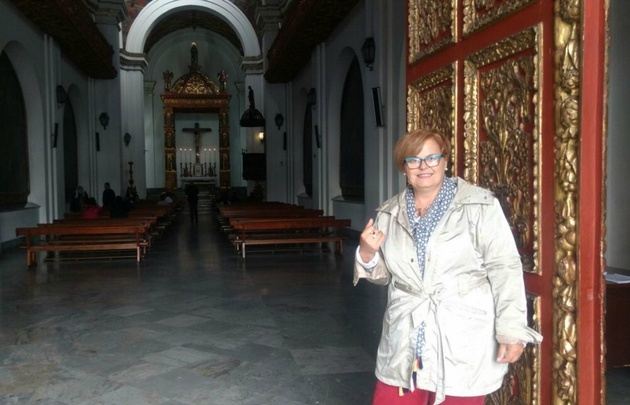 María Eugenia Pasquali en la capilla del Sagrario en Bogotá