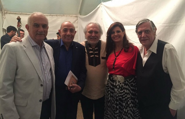 Luis Yunes, Mario Pereyra y Laura Carbonari en la Fiesta Cuyana. 