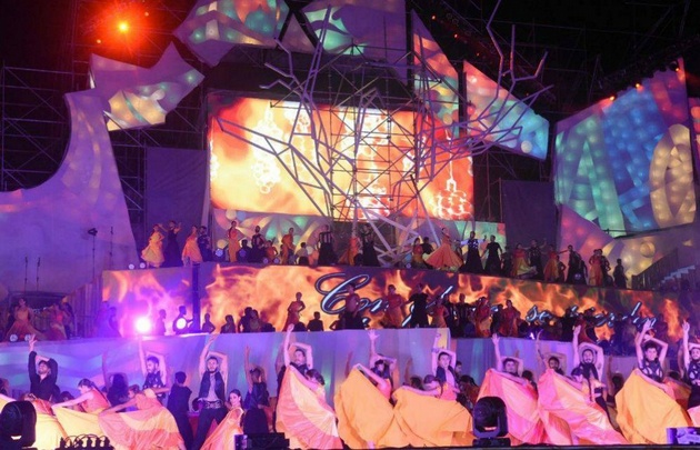 Con un espectáculo de doce cuadros se llevó a cabo el acto central (Foto: Los Andes).