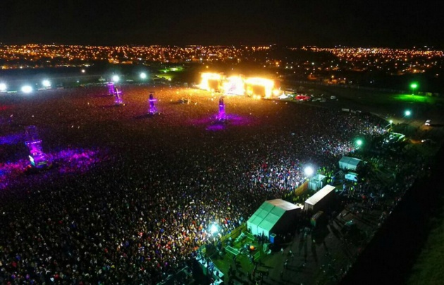 Imágenes de @dronmardelplata así de colmado lucía el predio rural La Colmena