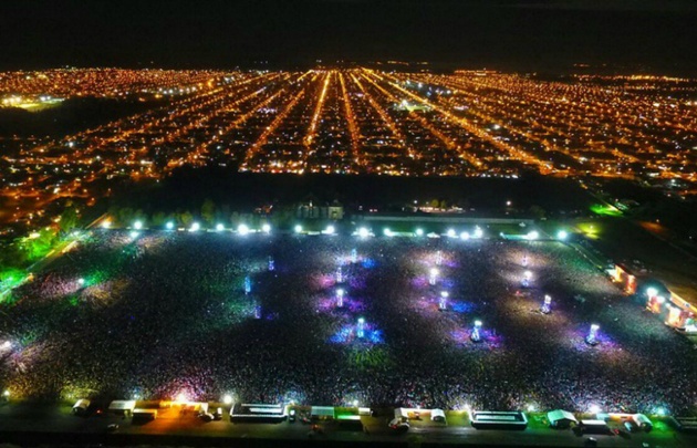 Imágenes de @dronmardelplata así de colmado lucía el predio rural La Colmena
