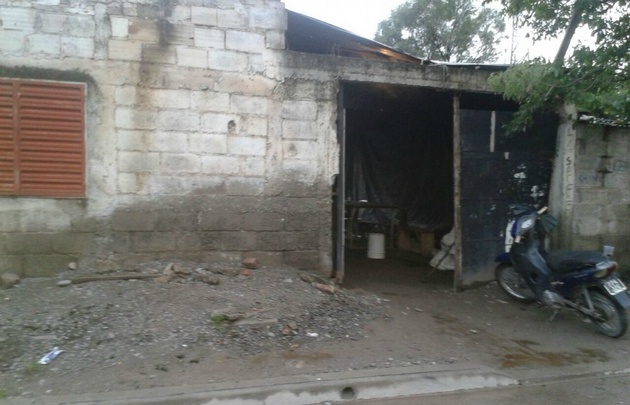 La humilde vivienda escenario del violento hecho.