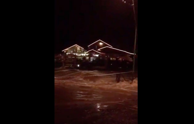 Impresionante desborde durante el temporal.