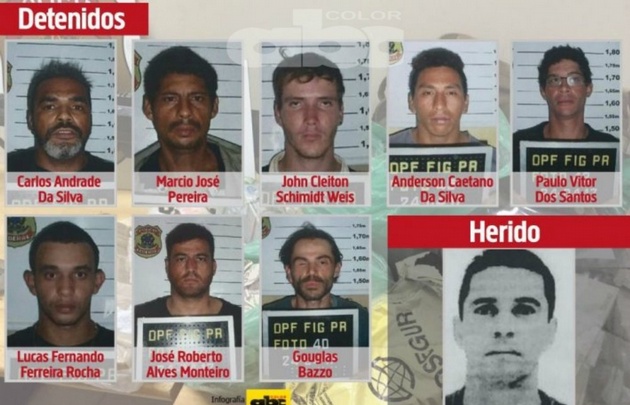 Estos son los detenidos hasta ahora por el millonario golpe (Foto: diario ABC Color)