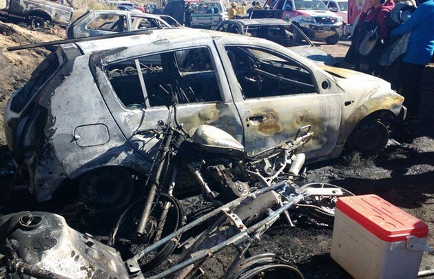 Incendio en el rally