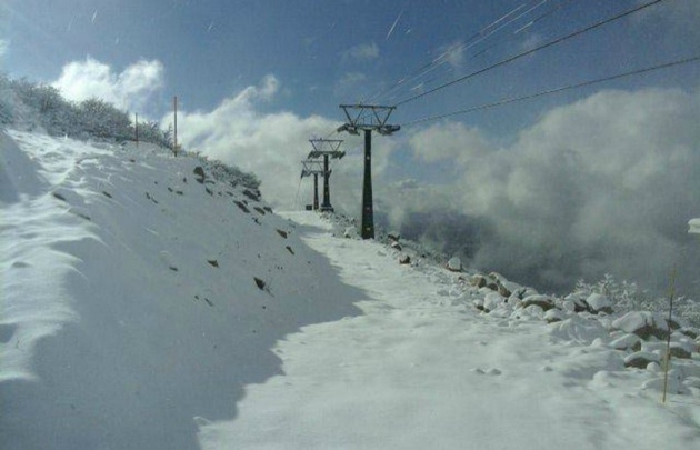 Cerro Catedral cubierto de nieve.
