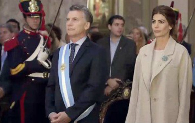 Macri y la primera dama en el Tedeum.