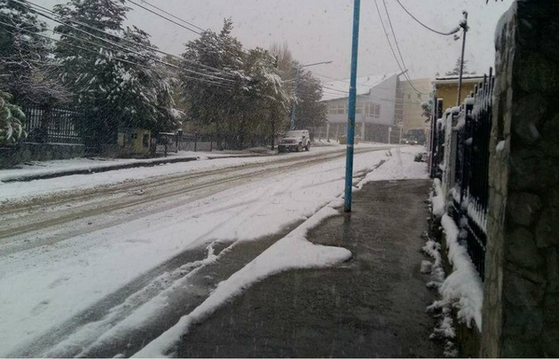 Así amaneció Ushuaia hoy. 