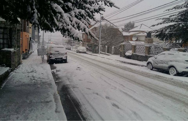 Así amaneció Ushuaia hoy. 