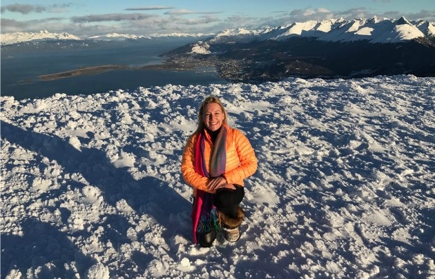Celeste conoce Ushuaia en un viaje de ensueño.