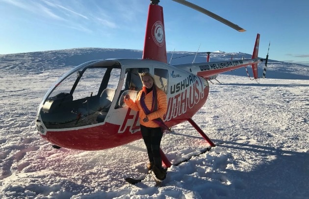 Celeste conoce Ushuaia en un viaje de ensueño.