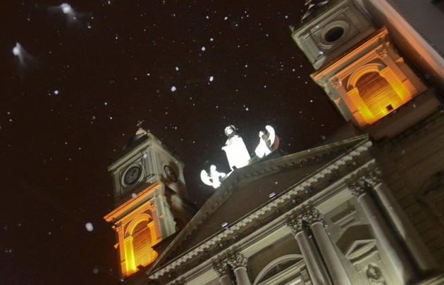 La nieve llegó a Bahía Blanca.