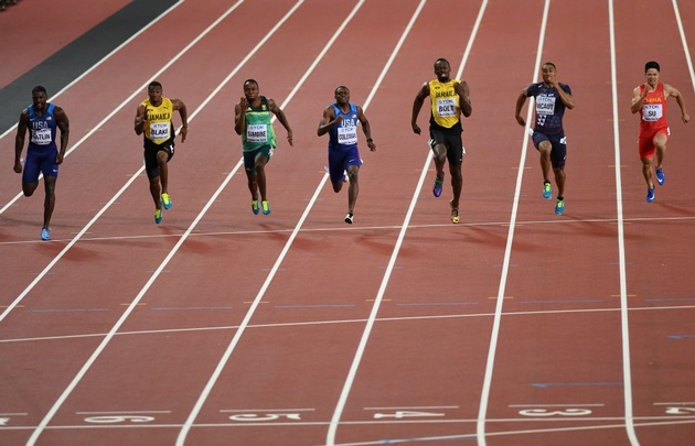 Bolt obtuvo la medalla de bronce en la final de 100 metros.