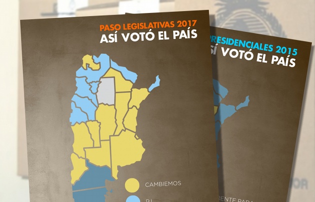 Cómo votó el país en 2015 y ahora, en 2017.