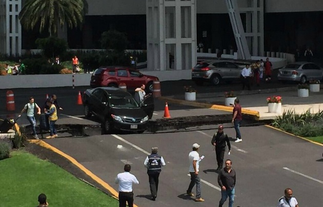 Aeropuerto Internacional de la Ciudad de México tras el terremoto.
