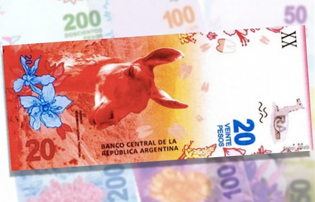 Billete nuevo de 20 pesos. En papel, será el de menor denominación.