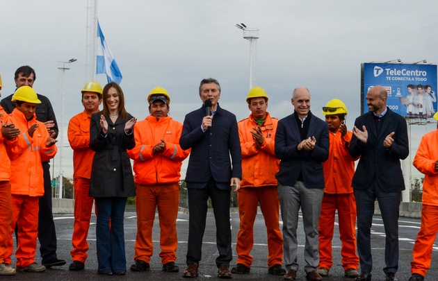 Mauricio Macri, Eugenia Vidal y Horacio Rodríguez Larreta inauguraron el puente.
